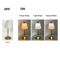 Lampes de table LED rechargeables USB en tissu plissé en forme de parapluie, couleur beige, commande tactile, couleur réglable pour la lecture
