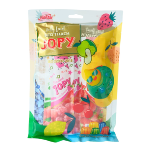 Tiras de Gelatina Larga Jopy 350g, Sabor a Frutas Tropicales Surtidas, Dulces, Bocadillos de Pudín, Postre de Gelatina Masticable para Niños, Regalo - Product Image 1