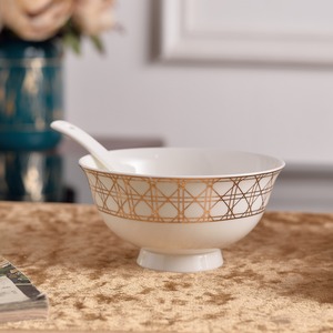 Ensemble de couverts en porcelaine fine avec cuillère et bol, coffret cadeau élégant et raffiné - Product Image 3