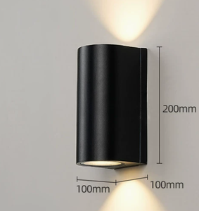 Black LED <b>Wall</b> Lamp GU10 Socket Indoor <b>Sconce</b> 100x200mm Warm White Modern <b>Light</b> for Corridor Bedroom - Product Image 1