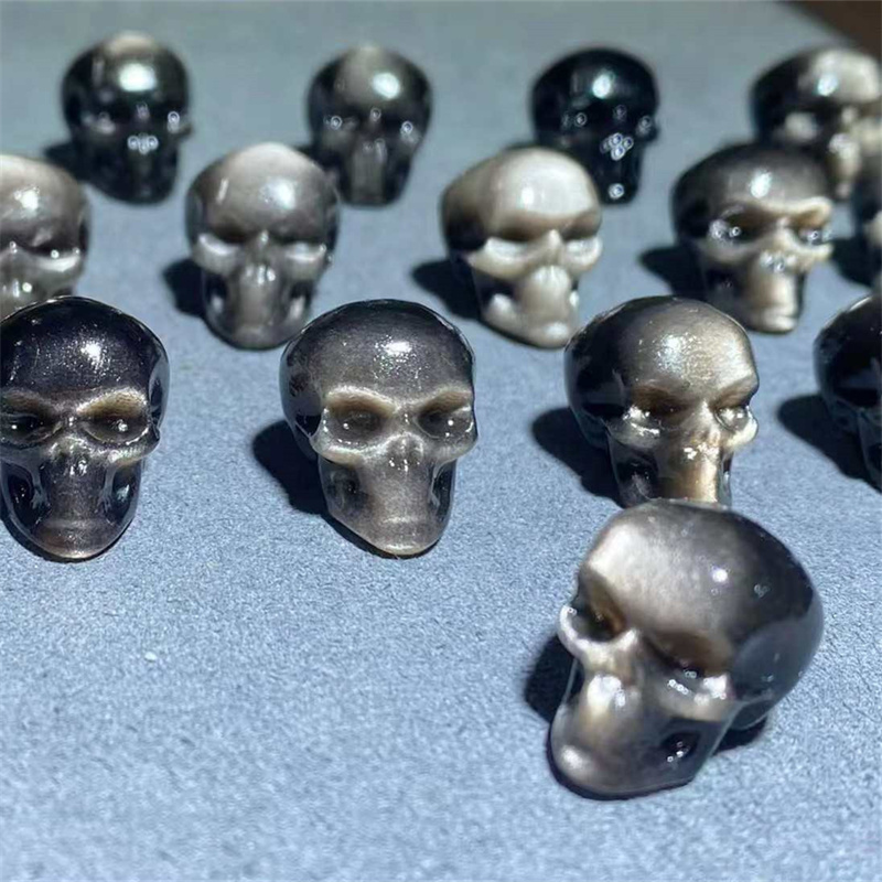 Statua Teschio Cristallo K9 7,6 Cm | Decorazione Halloween E Casa | Vetro Colorato Regalo
