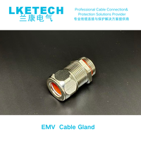 Presse-étoupe en laiton blindé électromagnétique EMC, étanche IP68, avec décharge de tension à ressort à contact total à 360 degrés, entrée de câble 9-12 mm