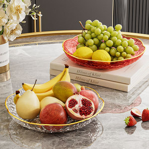 Plastic Light Luxury Retro High-grade Flower Shape Gold Inlay Pattern Fruit <b>Plate</b> Living Room Dried Fruit <b>Snacks</b> Candy Storage - Product Image 4
