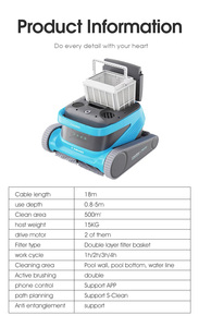 โรงงานผลิตหุ่นยนต์ทำความสะอาดสระว่ายน้ำ รุ่น CM600 เครื่องดูดฝุ่นทำความสะอาดสระว่ายน้ำอัตโนมัติ ปีนป่ายได้ - Product Image 6