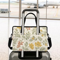 Sac pour ordinateur portable matelassé personnalisé avec imprimé tropical Ilima d'Hawaï, style Art déco floral, pour le shopping, les voyages et le transport quotidien