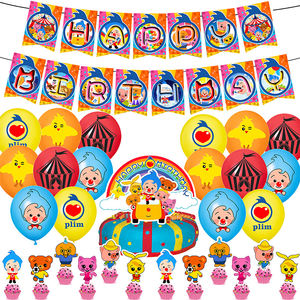 <span class=keywords><strong>Payaso</strong></span> <span class=keywords><strong>Plim</strong></span> fiesta de cumpleaños decoración conjunto Banner látex globo telón de fondo pastel Topper suministros Baby Shower - Product Image 3