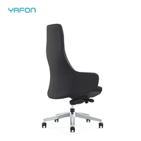 Chaise de bureau de direction pivotante noire de luxe Chaise élévatrice ergonomique en cuir PU pour Boss Manager