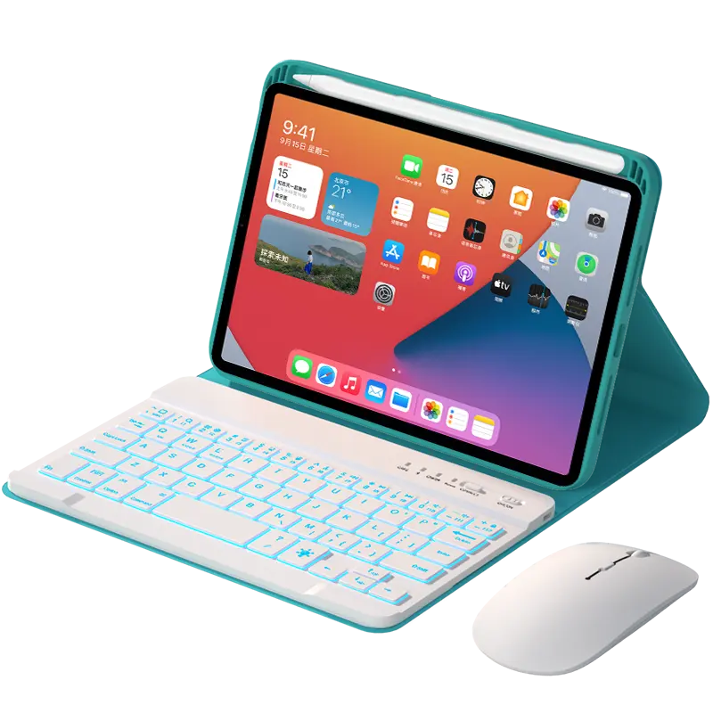 Для iPad Mini6 планшет беспроводная клавиатура мини-чехол с ручкой слот Съемная клавиатура использовать с красочными подсветка