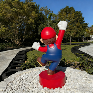 Sculpture d'art en résine moderne, sculpture de personnage de dessin animé <span class=keywords><strong>Mario</strong></span> grandeur nature, décoration intérieure, collection d'art - Product Image 3