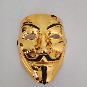 Masque de meurtre en forme de V plaqué or et argent haut de gamme Masque sur le thème du film. Masque de fête du festival d'Halloween. - Product Image 1