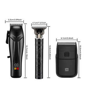 เครื่องตัดผมไฟฟ้าแบบมืออาชีพ 3 in 1  ทำจากสแตนเลส  แบบชาร์จได้ พร้อมใบมีดปรับระดับได้ สำหรับใช้ในบ้านและนอกบ้าน - Product Image 2