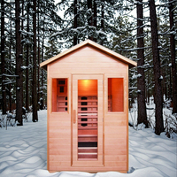 Ruang Sauna Kayu Hemlock Modern dengan Pemanas Pelat Karbon Inframerah Listrik untuk Penggunaan di Rumah Sakit dan Pusat Kebugaran, Dilengkapi Panel Kontrol Komputer