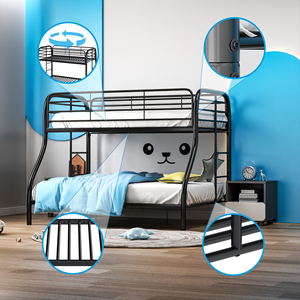 Прочная и прочная двухъярусная кровать из металла, в общежитии, для персонала, большая двухъярусная кровать для детей и взрослых - Product Image 5