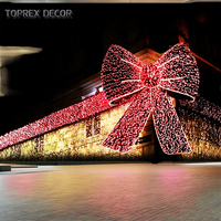 Décoration de Noël géante personnalisable ruban lumineux à motif LED illuminé pour le toit du centre commercial extérieur arc de construction de cadeaux illuminé