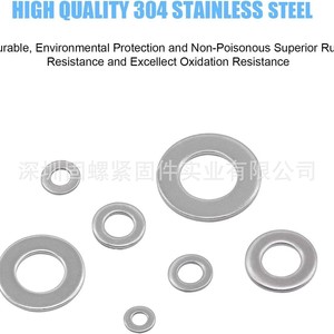 304 Stainless Steel Flat Washers Assortment Kit 810pcs <b>M3</b> M4 M5 M6 M8 M10 M12 Size For <b>Screw</b> Repair - Product Image 4