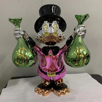 Statue décorative en forme de canard porte-monnaie, faite à la main et personnalisée, style Pop Art, sculpture moderne en résine pour la décoration intérieure, vente en gros