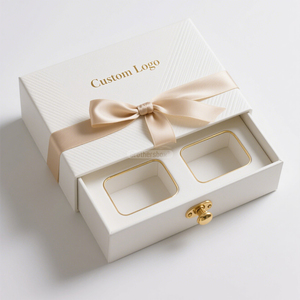 Luxury <b>Earrings</b> Jewelry Packaging Drawer <b>Box</b> Custom Gold Foil Stamping Gift <b>Box</b> With Ribbon Custom Logo Jewelry Packaging - Product Image 2