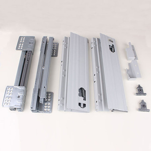 Đồ Nội Thất Phần Cứng Màu Trắng Màu Xám Ngăn Kéo Trượt Hệ Thống Mềm Đóng Cửa Trượt Ngăn Kéo Kim Loại Hộp Tủ Bếp Ngăn Kéo Trượt Kênh - Product Image 5