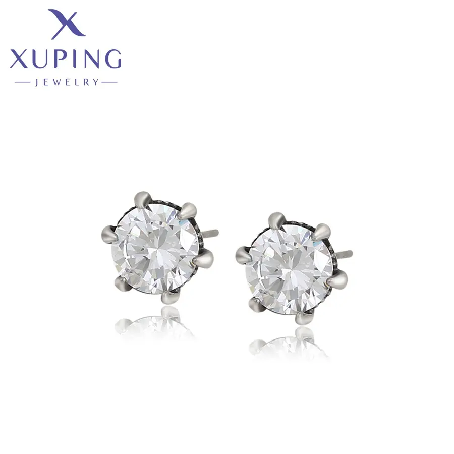 96478 Xuping đồ trang sức Thời Trang Mỹ đồ trang sức thép không gỉ sang trọng Zircon bông tai màu đen súng phụ nữ hip hop đồ trang sức