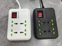Enchufe Multifuncional DENIXI - USB + PC con Interruptor, Enchufe Múltiple Universal (Estándares de EE. UU., UE, Reino Unido)