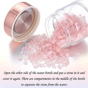 Bottiglia d'acqua al quarzo con pietra preziosa curativa in vetro all'ingrosso con Logo personalizzato con cristallo di pietra preziosa