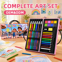 Ensemble de papeterie artistique, ensemble de peinture pour enfants, fournitures pour enfants, personnalisable, 50 pièces LT73402