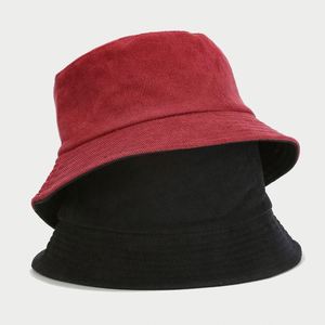 Wholesale Autumn Winter New Arrival Fishing Fisherman <b>Sun</b> <b>Hat</b> Fashion Trendy Women <b>Men</b> Reversible Corduroy Bucket <b>Hat</b> - Product Image 3