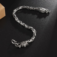 Bracelet de poignet inspiré du style vintage avec tête de dragon pour hommes, bijoux vikings, bracelet gravé, bracelet torsadé