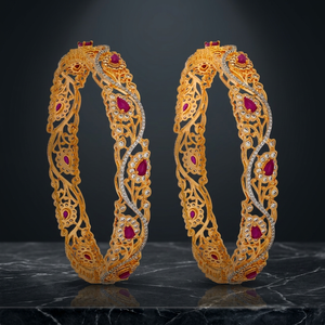 Zinc Alloy Flower Design Women's Wedding Bangle 184926 - Product Image 2