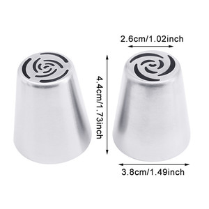Russian Piping Tip Set 7Pcs Rose Shape Butter Cupcake Decorating Reusable Stainless Steel Piping Tips for Cake Decorating - Product Image 3