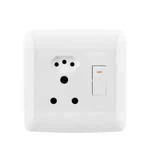 Pequeno botão interruptor com 2 portas USB Double Pole Wall Socket da África do Sul 2 Tomadas AC