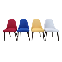 Chaise de salle à manger rembourrée moderne, couleur personnalisée, avec structure en bois jaune, pour usage commercial (villas, hôtels, restaurants, bistrots)