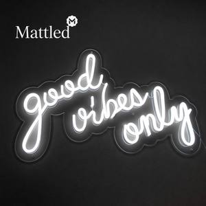 Letrero LED de Neón 'Good Vibes Only', Decoración de Pared Estética, Acrílico Rosa Regulable, Listo para Enviar, para Dormitorio, Sala de Estar, Oficina en Casa - Product Image 2