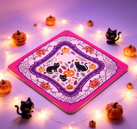 Alas Mahjong Jaring Laba-Laba Halloween Mewah Terlaris, Portabel, Tahan Air, Ramah Lingkungan, Desain Seram untuk Mahjong