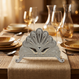 Elegante Portarrollos de Papel Decorativo en Aluminio con Relieve Art Deco |   Porta Servilletas Decorativo para Mesa |   Decoración Artesanal para el Hogar para un Rápido Recuperación - Product Image 3