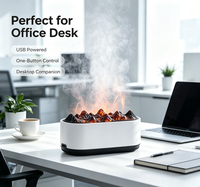 Humidificateur à Arôme Flamme Volcanique Alimenté par USB avec Lumière Nocturne LED Douce, Silencieux et Anti-Fuite pour la Maison, le Bureau et la Chambre