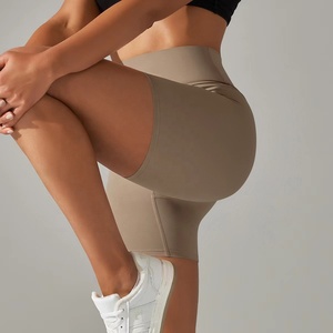 Quần short tập yoga nữ chất liệu nylon mềm mại như bơ, có spandex, cạp cao 6 inch, kiểu dáng mới năm 2024, không đường may phía trước. - Product Image 6