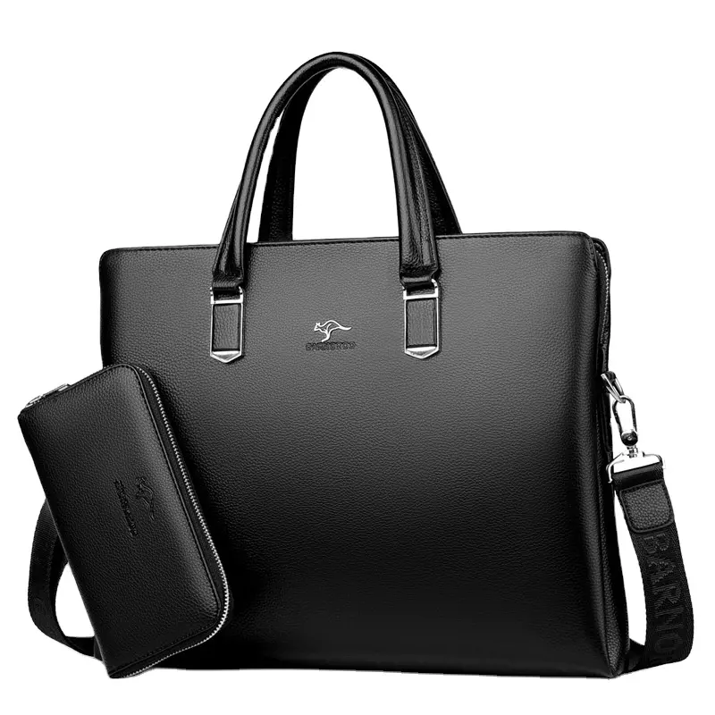 Men's fashion messenger bag soft shoulder bag men's business PU leather handbag