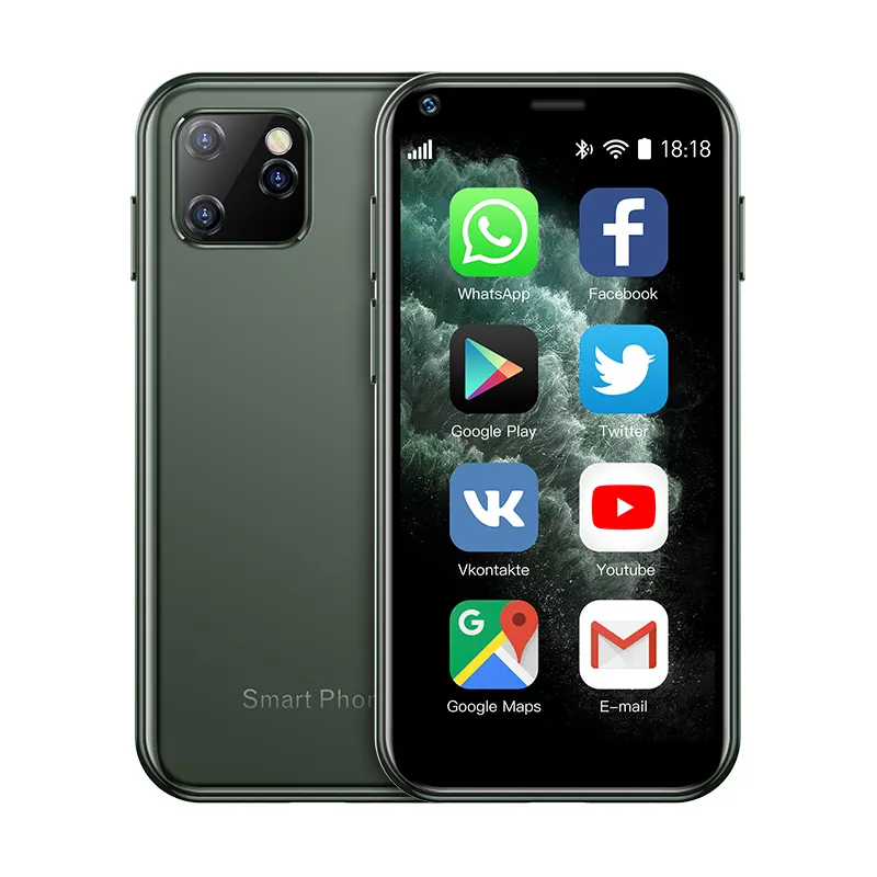 SOYES XS11 ponsel Mini pintar 3G, ponsel Google Play WIFI GPS RAM 2.5 inci, ROM 1GB Quad Core 8GB