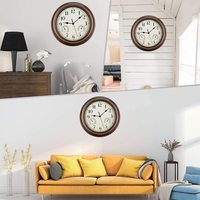 Jam Dinding Retro Tahan Air 30cm untuk Dalam dan Luar Ruangan, Kombinasi Suhu dan Kelembapan, Bertenaga Baterai, Jam Senyap, Dekorasi Dinding