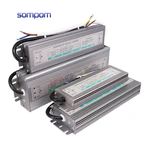 Sumber daya listrik, 220V AC ke DC 24V 400W tahan air IP67 DC diatur catu daya tahan air ramping