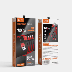 Multi-charging <b>Cable</b> 3-in-1 Braided Charging <b>Cable</b>. Multi-<b>USB</b>, Fast Charge <b>Cables</b> for iPhone SamSung - Product Image 2