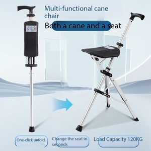 Canne de marche portable antidérapante avec siège pliable en aluminium, durable pour la marche et pratique pour la randonnée et le camping - Product Image 4