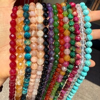 Perles de pierres naturelles facettées rondes de 8 mm en pierre de soleil, améthyste et obsidienne pour la fabrication de colliers, bracelets et bijoux DIY