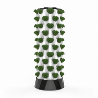 Tour hydroponique compacte à 10 niveaux pour jardin vertical avec pompe submersible et panier en filet pour balcon et toit de maison