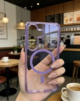Étui de téléphone transparent magnétique en silicone anti-chute Meracly adapté aux Samsung Galaxy S26 ultra S25 S24/plus A27