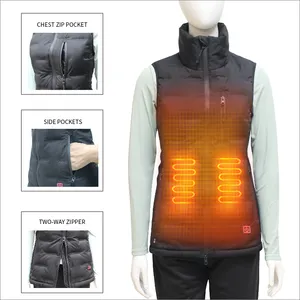 Women's Knitted Heated Vest USB Rechargeable USB Removable And Warms During Winter XL Size With Zipper Logo Pattern