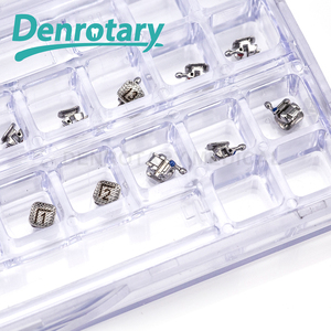 Denrotary Vente en gros Produits dentaires orthodontiques Traitement des dents Code couleur Bretelles métalliques Base en maille Supports auto-ligaturants Roth - Product Image 5