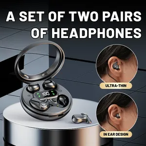 MD37 2-in-1 TWS ワイヤレス<span class=keywords><strong>Bluetooth</strong></span>イヤホン スポーツ＆睡眠用イヤホン LEDデジタルディスプレイ ノイズリダクション 長時間バッテリー駆動 - Product Image 2
