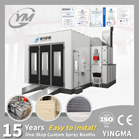 Cabine de peinture automobile 24 kW à chauffage électrique, 3 portes en aluminium, certifiée CE, cabine de peinture compacte pour projets de garage automobile DIY YINGMA